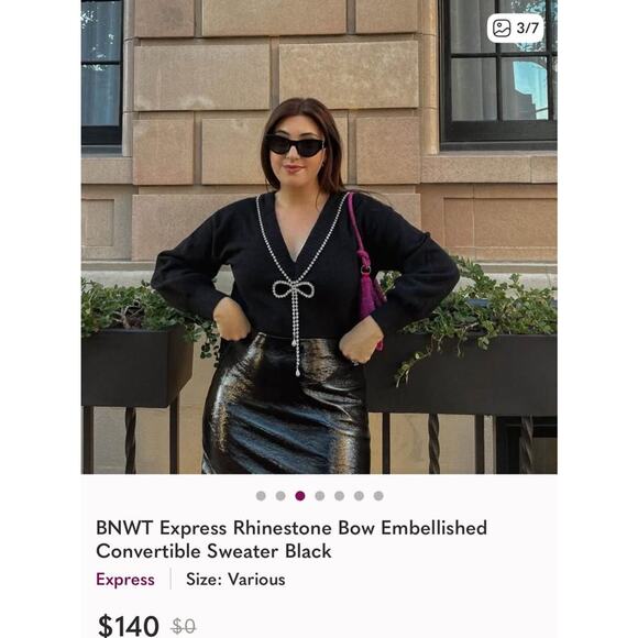 Sz M - Express Reversible Merino Wool Blend Sweater - Picture 8 of 10